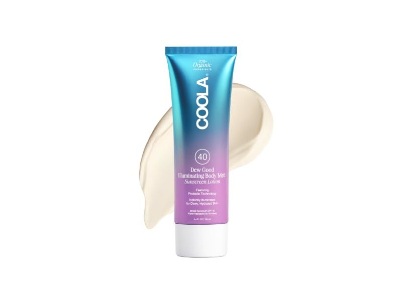 Coola Dew Good Illuminating Body Melt Sunscreen Lotion, SPF 40, 3.4 fl oz/100 mL