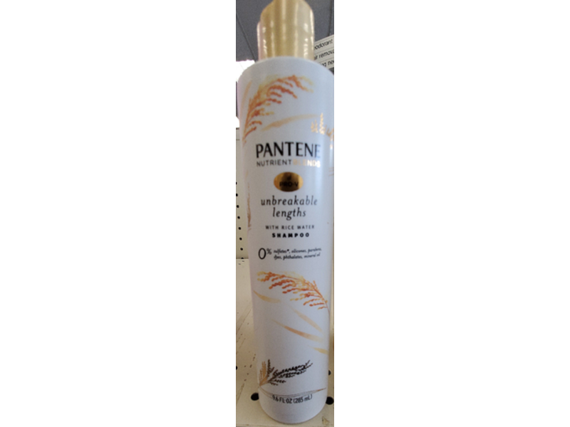 Pantene Unbreakable Lengths Shampoo with Rice Water, 9.6 fl oz/285 mL
