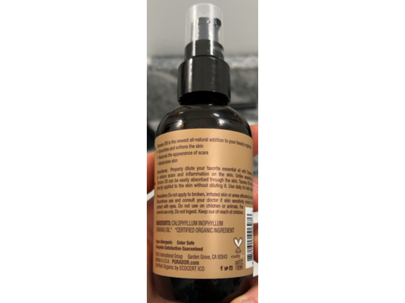 Pura d'or Organic Tamanu Oil, 4 fl oz/118 mL