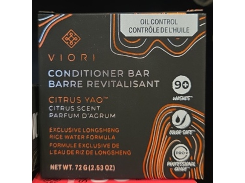 Viori Conditioner Bar, Citrus Scent, Rice Water, 2.53 oz/72 g