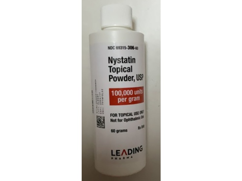 Nystatin Topical Powder 100,000 units per gram, 60 g, Leading Pharma (Rx)