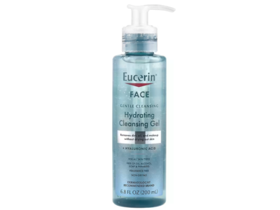 Eucerin Face Hydrating Cleansing Gel, Hyaluronic Acid, 6.8 fl oz/200 mL