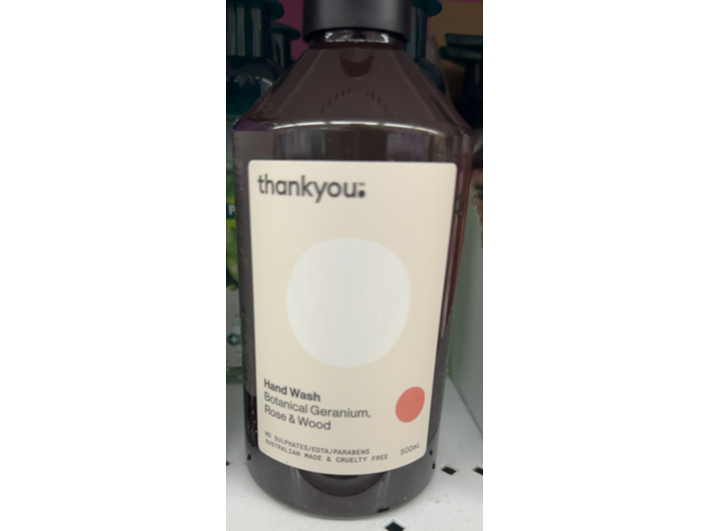 Thankyou Hand Wash, Botanical Geranium, Rose & Wood, 500 mL