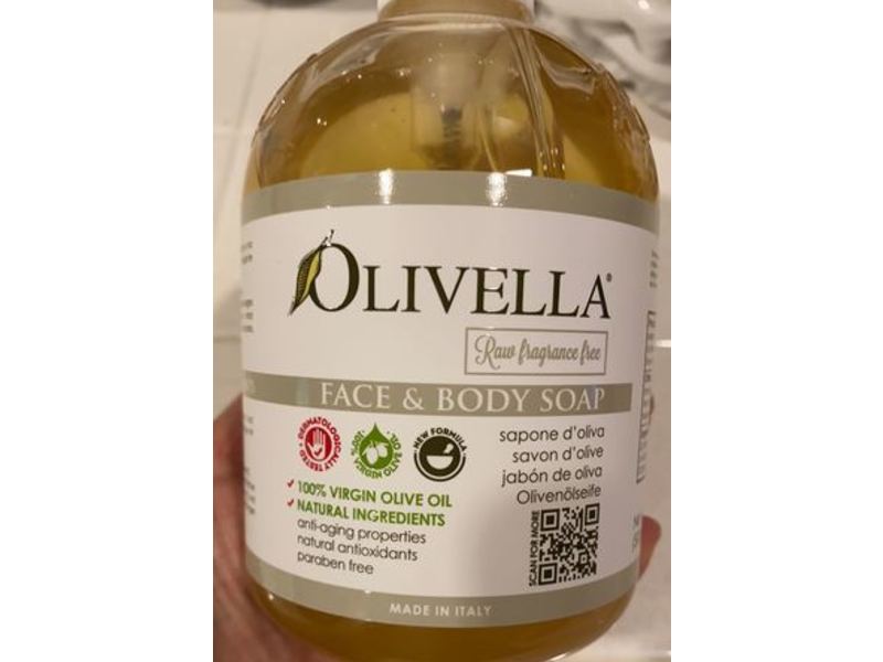 Olivella Face & Body Soap, Olive Oil, 16.9 fl oz/500 mL
