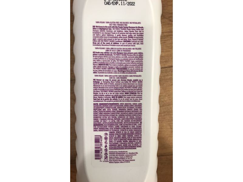 Pravana Cleanse The Perfect Blonde Purple Toning Shampoo, 33.81 fl oz/1000 mL