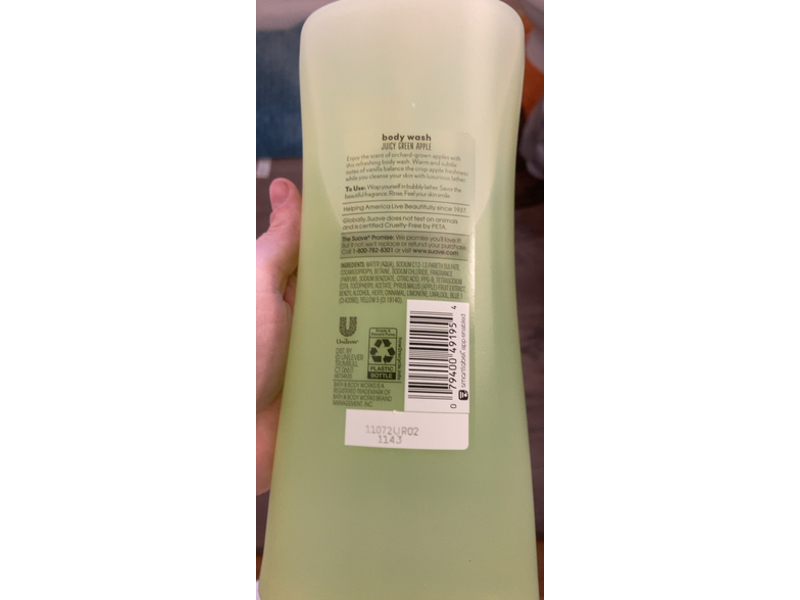 Suave Refreshing Body Wash, Juicy Green Apple, 28 fl oz/828 mL