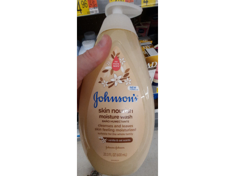Johnson's Skin Nourish Moisture Wash, Vanilla & Oat Scents, 20.3 fl oz/600 mL