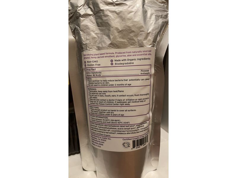 Zatik Hand Sanitizer, Moisturizing Gel, Lavender & Tea Tree, 14 fl oz/414 mL