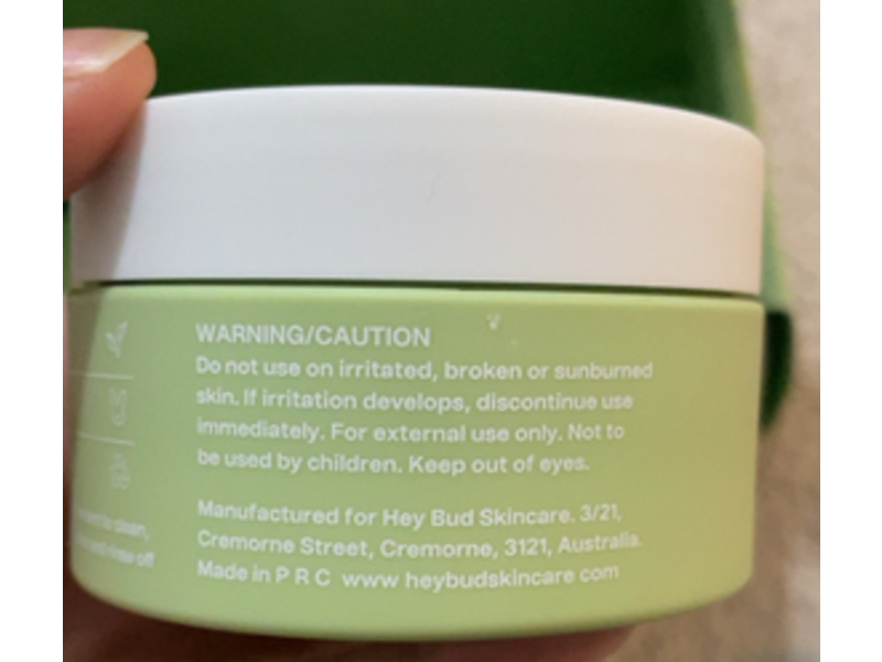 Hey Bud Clear As Clay Hemp Clay Mask, 4.23 oz/120 g