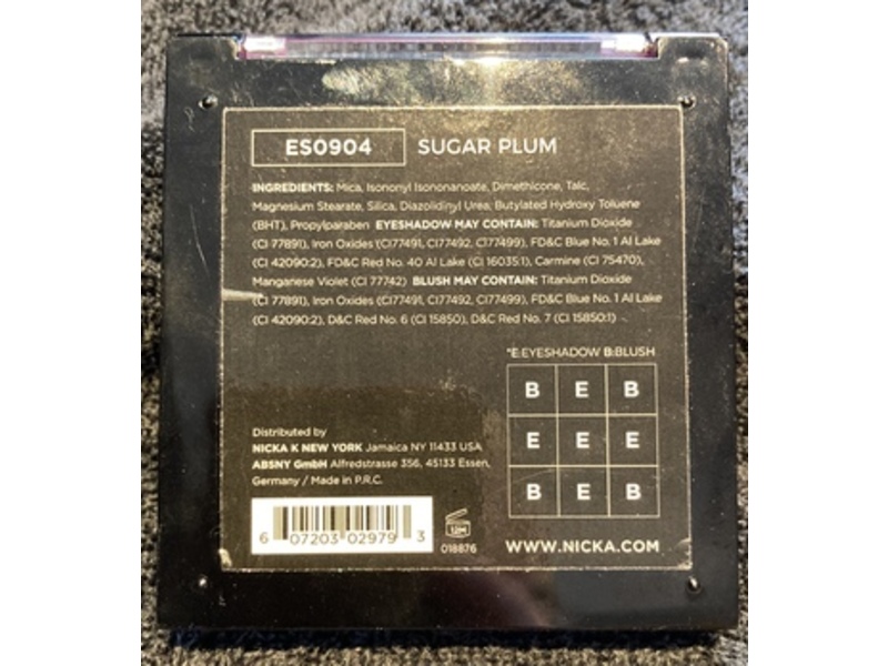 Nicka K New York Makeup Nine Color Shadow Palette, Sugar Plum, 0.4 oz/11.7 g