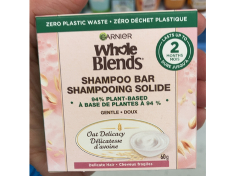 Garnier Whole Blends Gentle Shampoo Bar, Oat Delicacy, 60 g