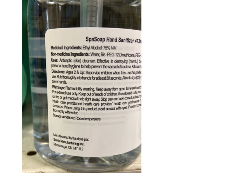 Spa Soap Foaming Hand Sanitizer, Unscented, 16 fl oz/473 mL