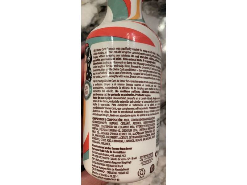 Inoar Divine Curls Shampoo, 8.4 fl oz/250 mL