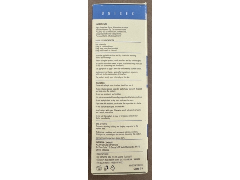 No Sweat Antiperspirant Gel, 50 mL