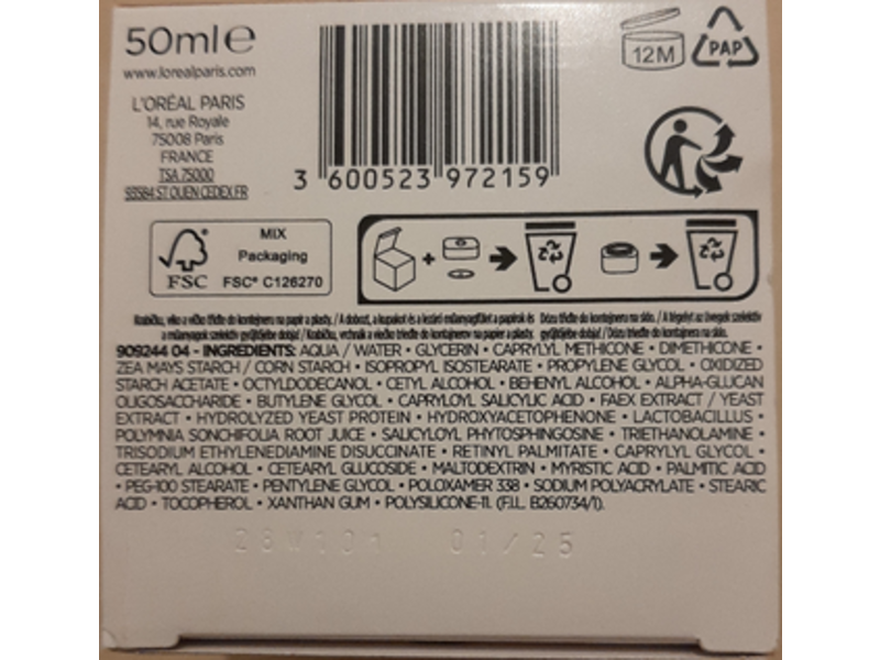 L'oreal Paris Revitalift Hydrating Anti-Wrinkle + Extra-Firming Cream, Fragrance Free, 50 mL