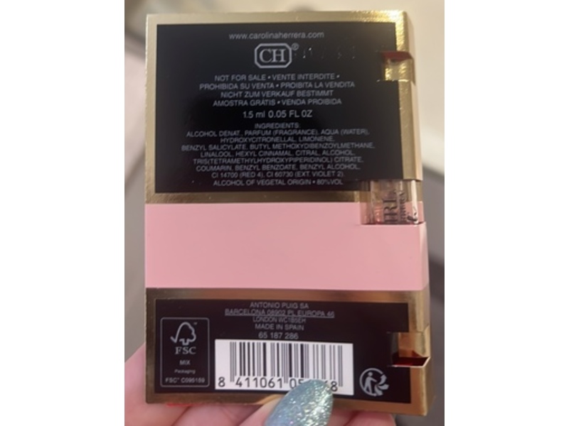 Carolina Herrera Good Girl Eau de Parfum Natural Spray, Blush, 0.05 fl oz/1.5 mL