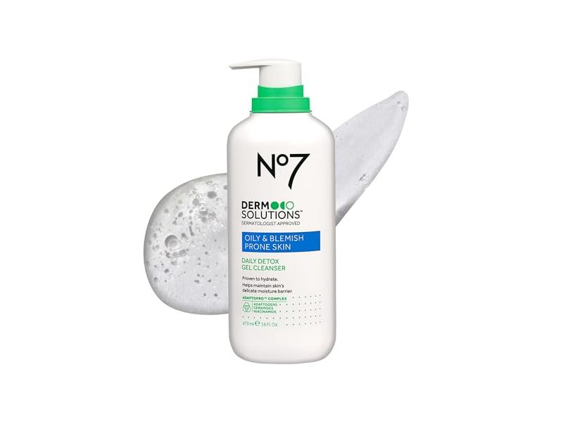 No7 Derm Solutions Daily Detox Gel Cleanser, 16 fl oz/473 mL