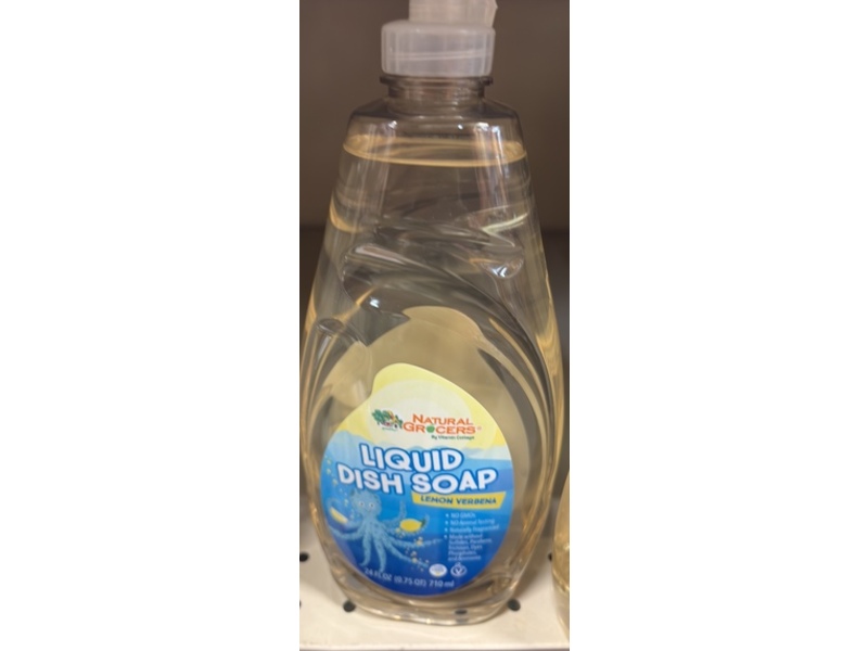 Natural Grocers Liquid Dish Soap, Lemon Verbena, 24 fl oz/710 mL