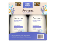 Aveeno Stress Relief Body Wash, Prebiotic Oat + Lavender Scent, 18 fl oz/532 mL, Pack Of 2 - thumbnail 1
