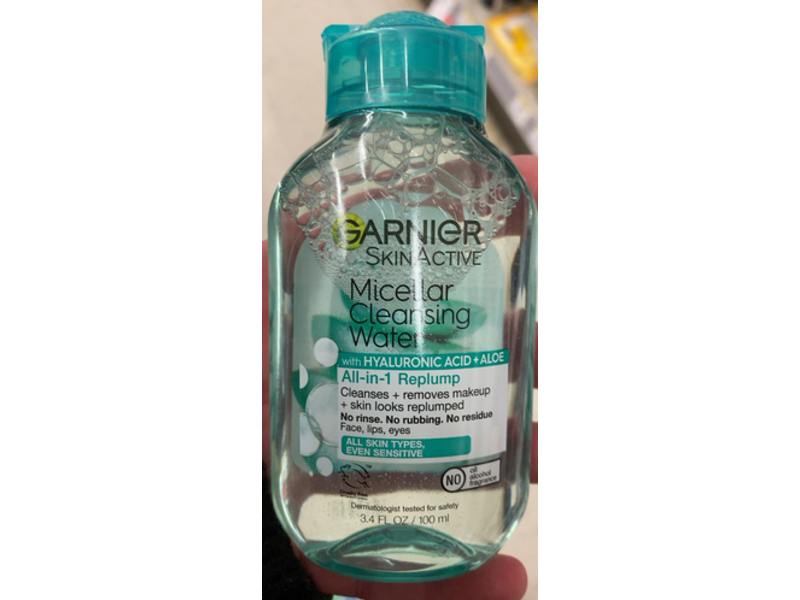 Garnier Skin Active Micellar Cleansing Water, Hyaluronic Acid Aloe, 3.4 fl oz/100 mL