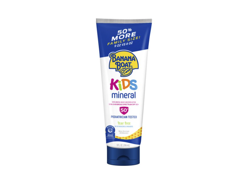 Banana Boat Simply Protect Kids Mineral-Based Sunscreen Lotion, SPF 50+, 9 fl oz/270 ml