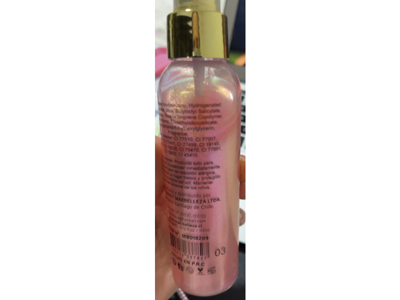 Max Belleza Flamenco Shimmer Spray, 03, 3.72 fl oz/110 mL