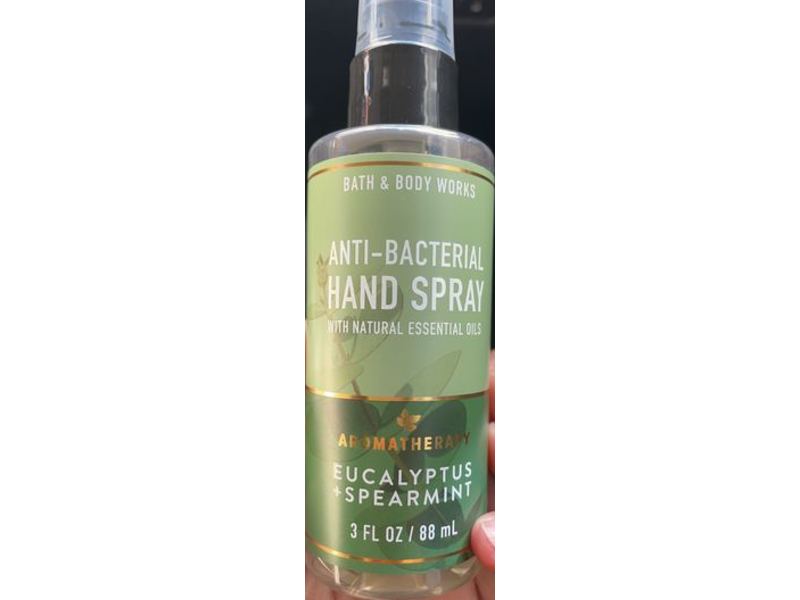 Bath & Body Works Anti-Bacterial Hand Spray, Eucalyptus + Spearmint, 3 fl oz/88 mL