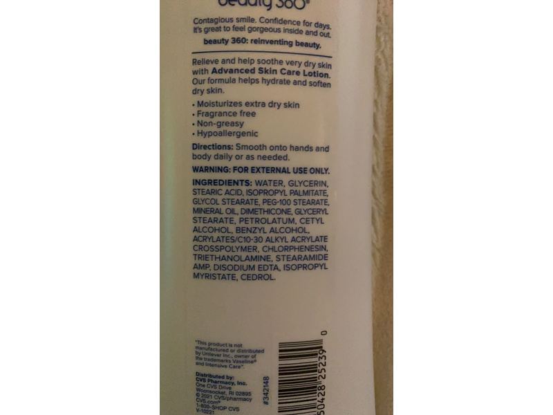 Beauty 360 Advanced Skin Care Lotion, Fragrance Free, 10 fl oz/295 mL
