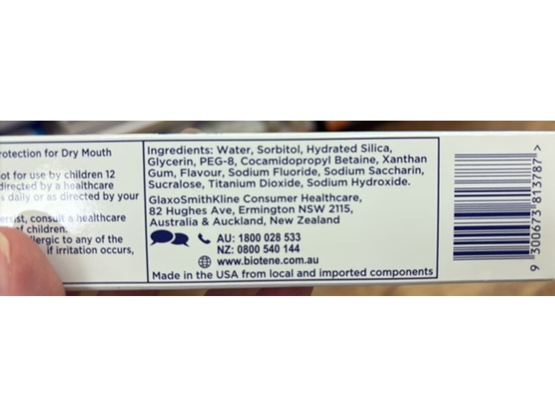 Biotene Dry Mouth Relief Fluoride Toothpaste, Fresh Mint, 120 g