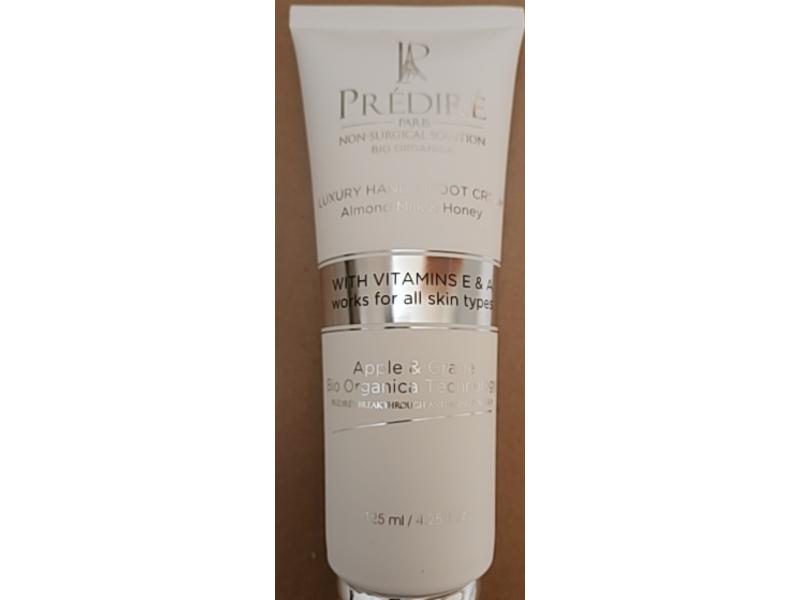 Predire Paris Luxury Hand & Foot Cream, Almond Milk & Honey, 4.25 fl oz/125 mL