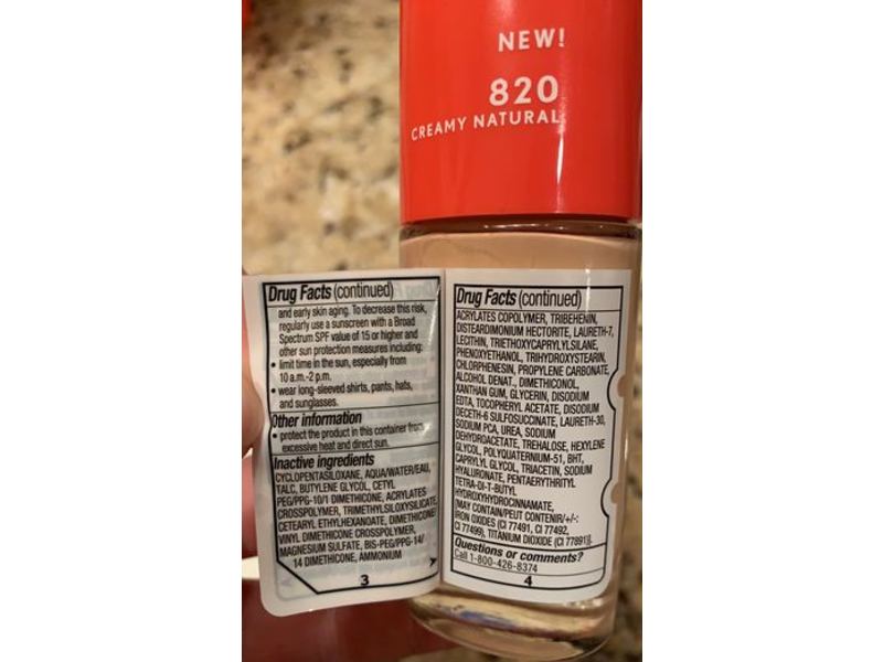 Covergirl Outlast Extreme 3-In-1 Foundation, SPF 18, 820 Creamy Natural, 1 fl oz/30 mL