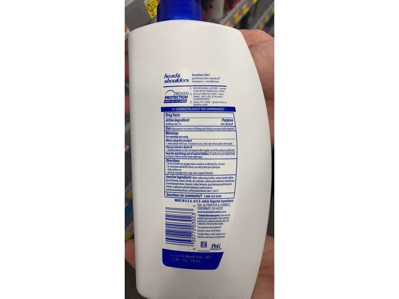 Head & Shoulders Bourbon 2-In-1 Shampoo + Conditioner, Men Advanced Series, 31.4 fl oz/930 mL