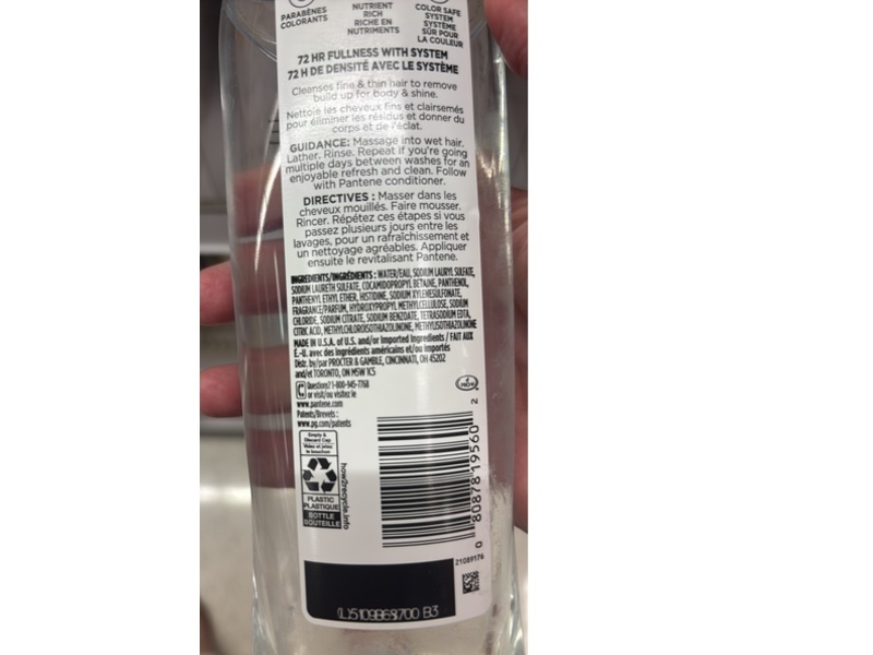 Pantene Pro-V Sheer Volume Shampoo, 12 fl oz/355 mL