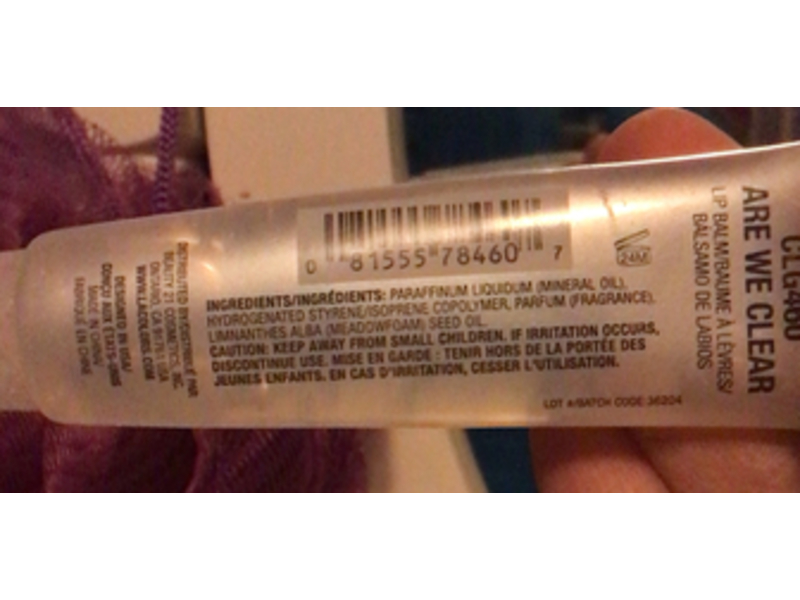 L.A. Colors Stay Jelly Sheer Butter Balm, CLG460 Are We Clear, 0.41 fl oz/12 mL