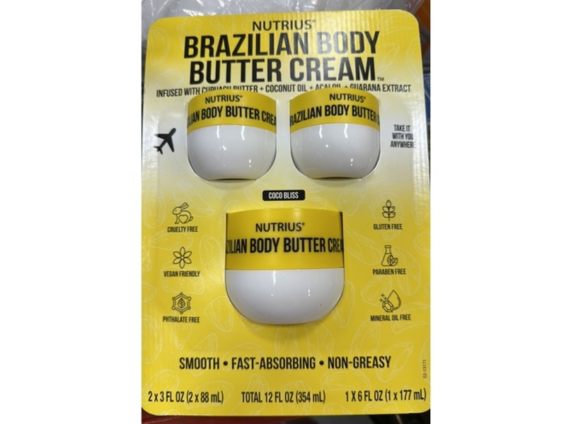 Nutrius Brazilian Body Butter Cream Set, Coco Bliss