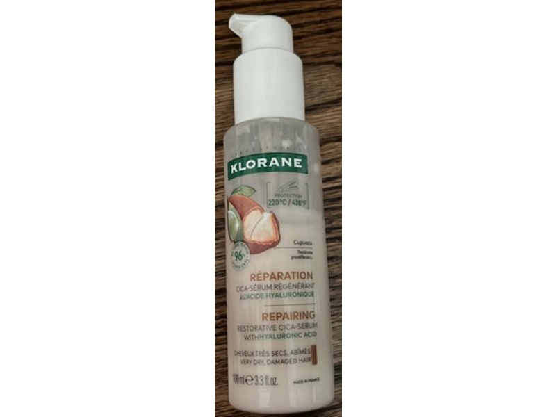 Klorane Repairing Restorative Cica-Serum, Hyaluronic Acid, 3.3 fl oz/100 mL