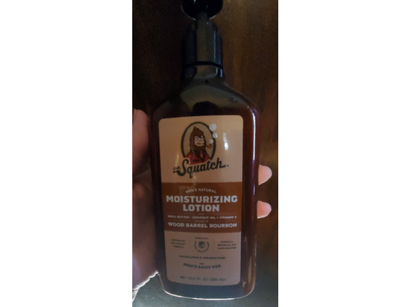 Dr. Squatch Natural Moisturizing Lotion, Wood Barrel Bourbon, 10 fl oz/295 mL