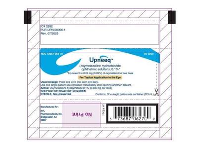 Upneeq (oxymetazoline Hydrochloride) Ophthalmic Solution, 0.1% RVL Pharmaceuticals, Inc. (RX)