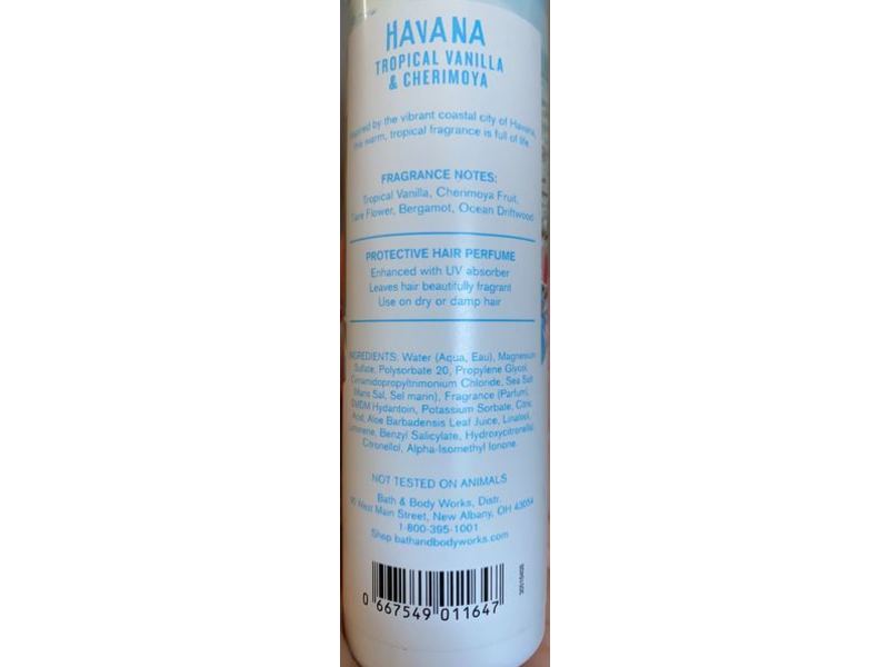 Bath And Body Works Havana Protective Hair Perfume, Tropical Vanilla & Cherimoya, 4.9 fl oz/145 mL