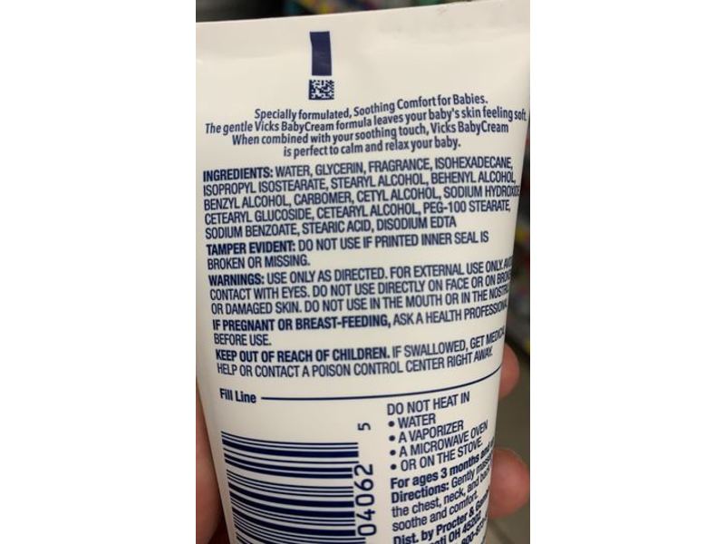 Vicks Baby Soothing Cream, Eucalyptus Rosemary Aloe Vera & Lavender, 3.00 oz/85 g