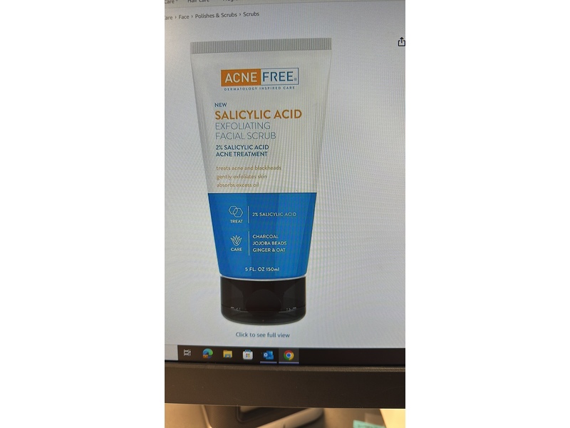 Acne Free Blackhead Removing Scrub, Charcoal, 5 fl oz/150 mL