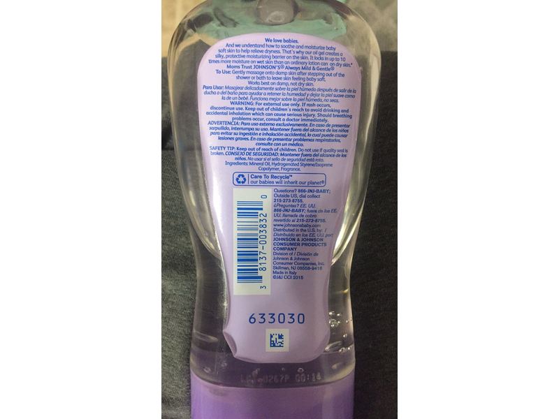 johnson lavender baby oil gel