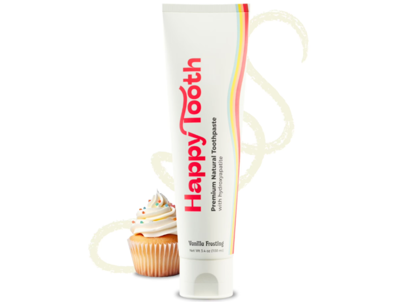 Happy Tooth Fluoride-Free Toothpaste, Vanilla Frosting, 3.4 oz/100 mL
