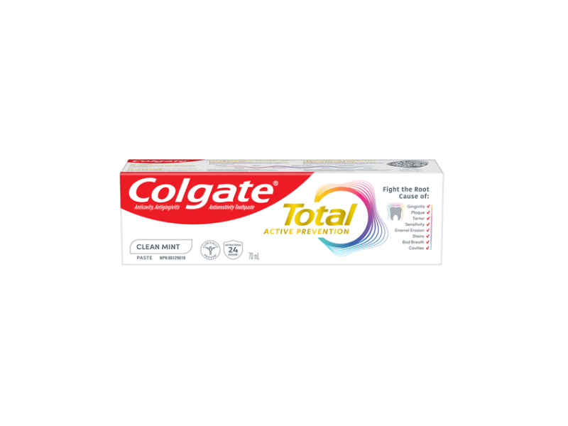 Colgate Total Active Prevention Toothpaste, Clean Mint, 70 mL