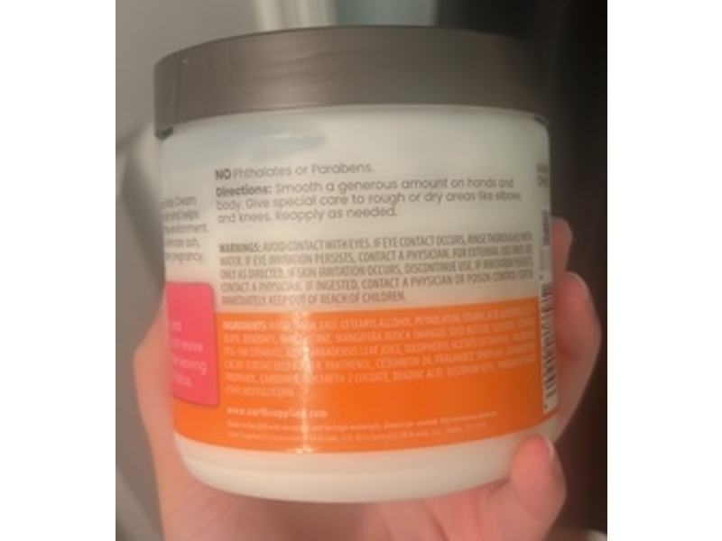 Earth Supplied Mango Butter Body Cream, 16 oz/454 g