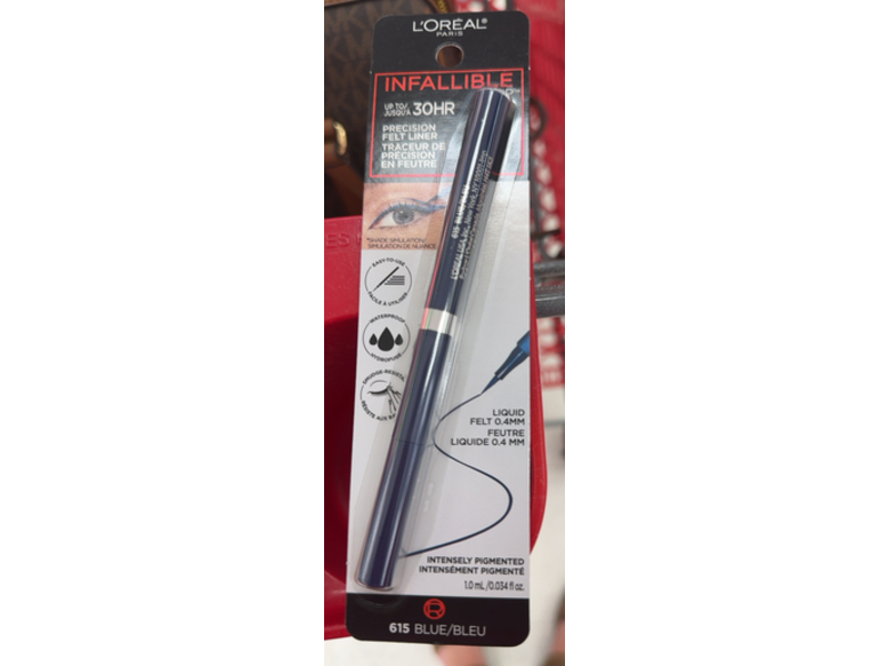 L'Oreal Paris Infallible Grip Precision Felt Eyeliner, 615 Blue, 0.034 fl oz/1.0 mL