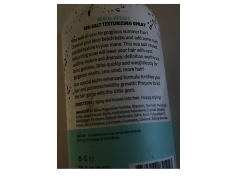 Foxybae Beach, Please Sea Salt Texturizing Spray, Biotin, 8 fl oz/236 mL
