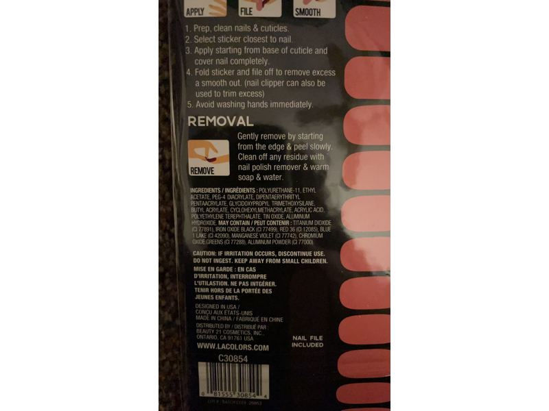 L.A. Colors Nail Strips, 30 Count