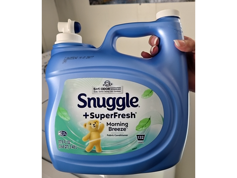 Snuggle +SuperFresh Liquid Fabric Conditioner, Morning Breeze, 132 Loads, 117.9 fl oz/3.48 L