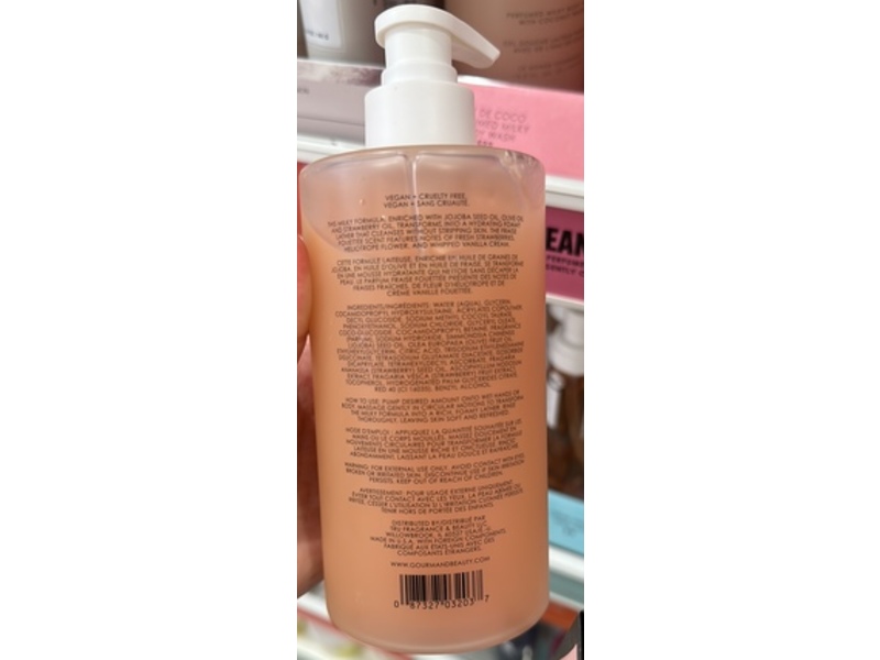 Le Monde Gourmand Perfumed Milky Body Wash, Fraise Fouettée, 14 fl oz/415 mL